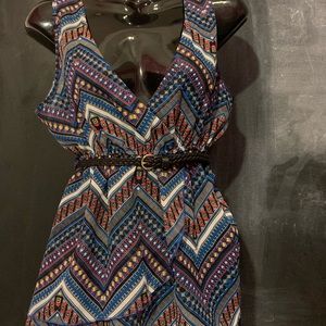 Vintage USA Abstract Printed Top (+Twisted Belt)